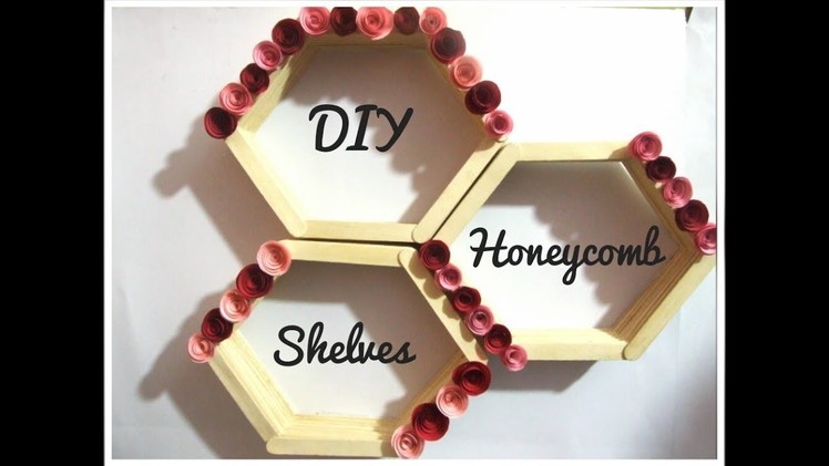 DIY Popsicle stick ideas.How to make a Popsicle Honeycomb shelves at home.DIY Craft Queen❤