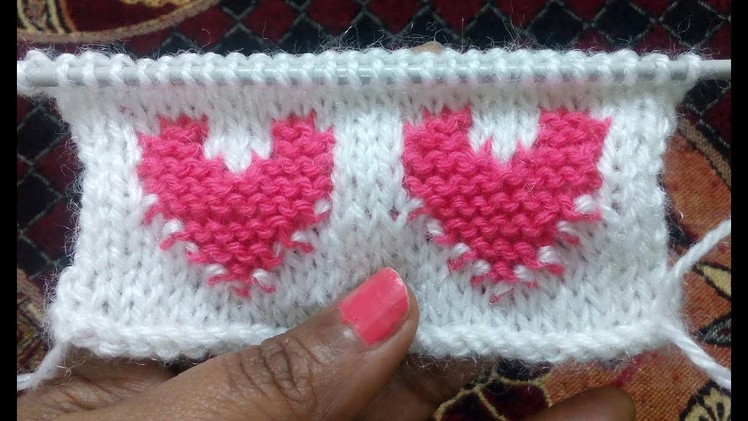 Heart-Shape Knitting Pattern for Sweater# 93  Satrangi