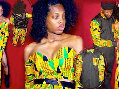 How I made My African Print Maternity Outfit | Off Shoulder Wrap Crop Top & Wrap Skirt
