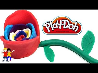 How Make Rainbow Rose  with play doh to Learn colors for Kids Diy play doh tutorial for Children