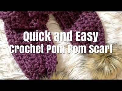 How to Crochet: Quick and Easy Pom Pom Scarf
