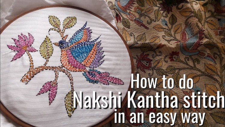 How to do Nakshi kantha stitch easily.| Kantha stitch design for dupatta , saree