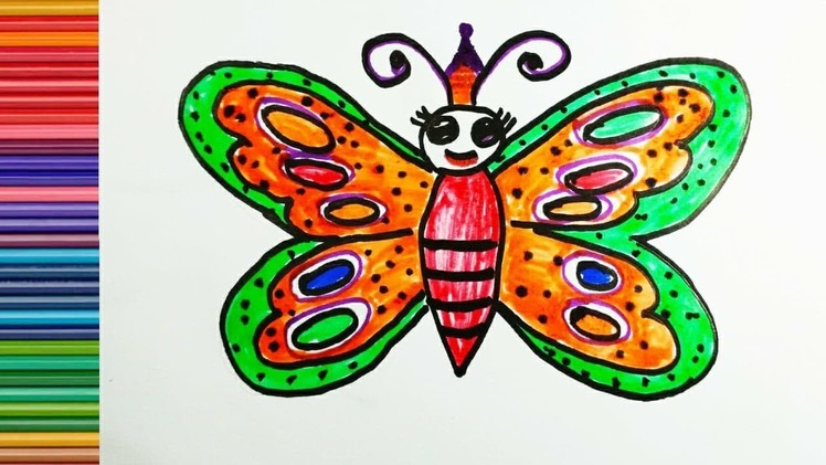 How to draw a cratoon butterfly very easy : cartoon butterfly