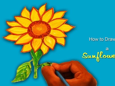 How to Draw a Sunflower in easy way - Step by Step drawing| সূর্যমুখী ফুল আঁকার কৌশল | art and craft