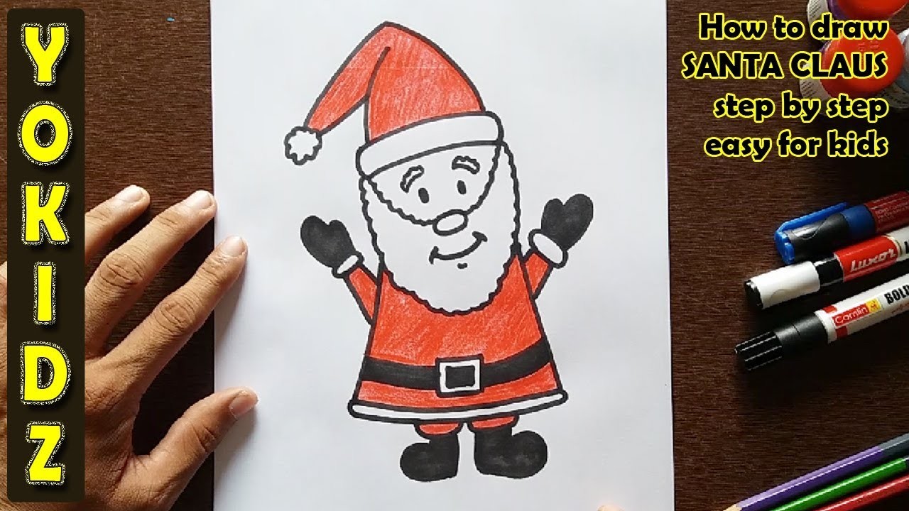 How to draw SANTA CLAUS step by step easy for kids