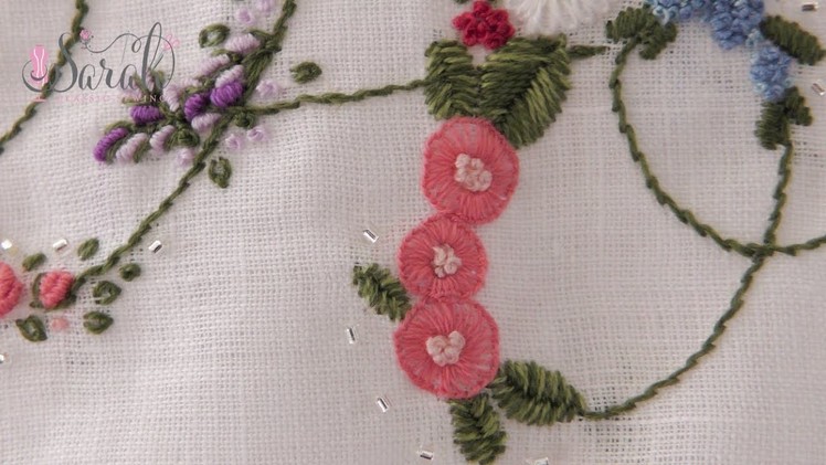 How to embroider a Button Stitch Flower | Detailed visuals and concise tutorial
