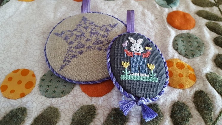 How to finish a cross stitch piece into a round or oval ornament