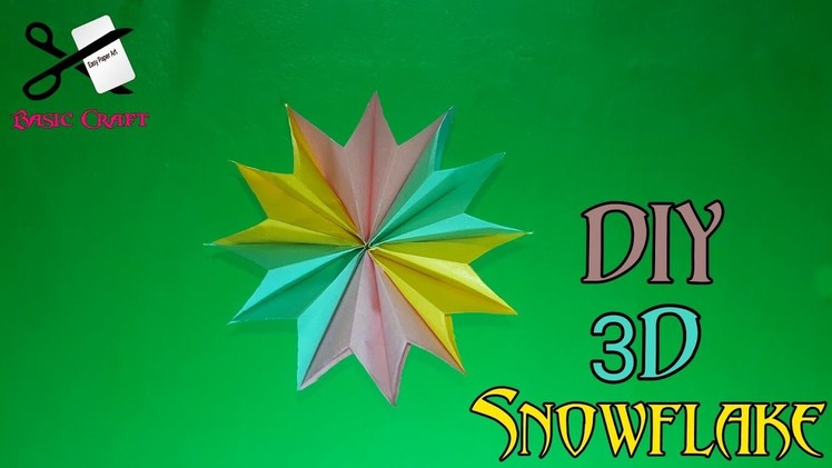 How To Make 3D Paper Snowflake | 3D Snowflake From Paper | 3D Snowflake For Birthday Decoration