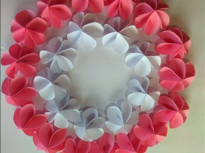 How to make a paper flower-easy origami flower instructions step by step. Paper wreath wall decor