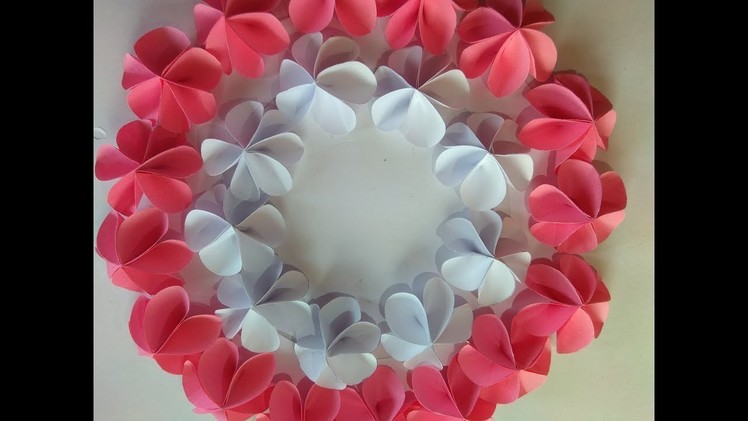 How to make a paper flower-easy origami flower instructions step by step. Paper wreath wall decor