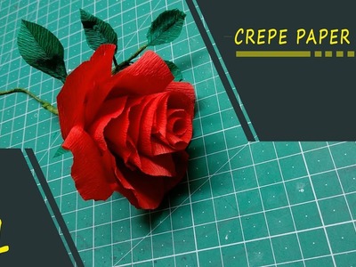 How to make artificial flowers with crepe paper  (DIY crepe paper rose)
