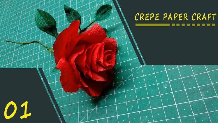 How to make artificial flowers with crepe paper  (DIY crepe paper rose)