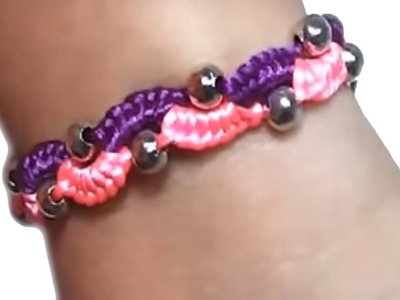 How to make bracelets wave with beads and string or thread tutorial diy and satin rattail DIY
