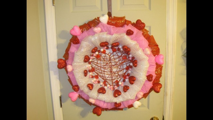 How To Make Carmen's Three Layer Deco Mesh Valentine's Day Bubble Wreath