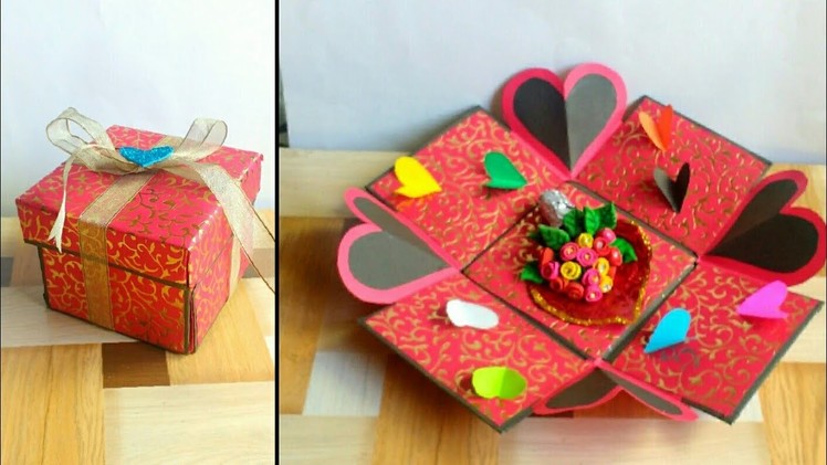 How to make Explosion box | Tutorial | Idea | For boyfriend | Valentine's special.By Punekar Sneha