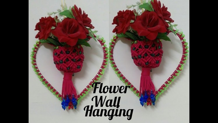 How to make . flower wall hanging .at home beautiful design . Nisha bhati macrame art