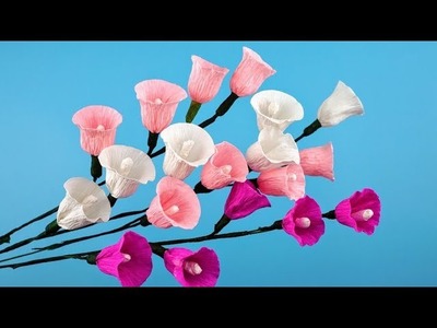 How To Make Morning Glory Paper Flower From Crepe Paper | Crepe Paper Morning Glory Tutorial