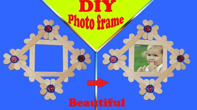 How to make photo frame using popsicle stick ||popsicle stick|| ||ice-cream stick || ||homemade||