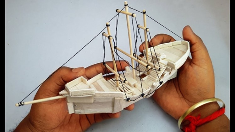 How To Make Popsicle Stick Ship | Popsicle boat DIY