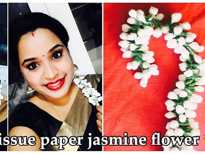 How to make Tissue paper jasmine flower garland ???? || 2018. 