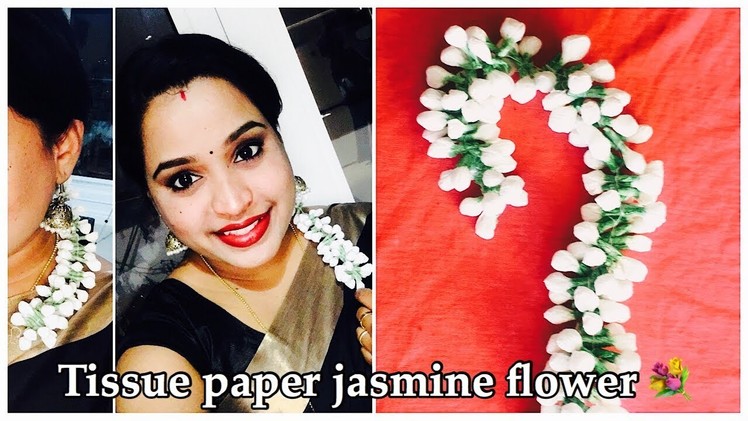How to make Tissue paper jasmine flower garland ???? || 2018. 