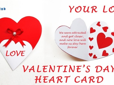 How to Make Valentine's Day Heart Greeting Card (Step by Step DIY) Lina's Craft Club