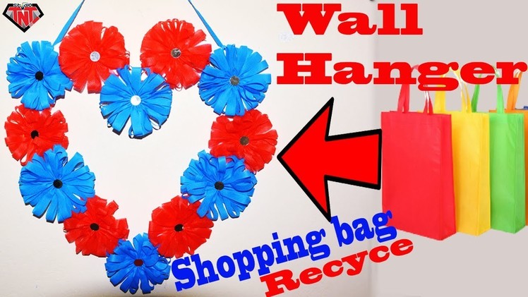 How To Make Wall Hanging With Carry Grocery Bags || Awesome Hearts Shaped Wall Hanger Homemade