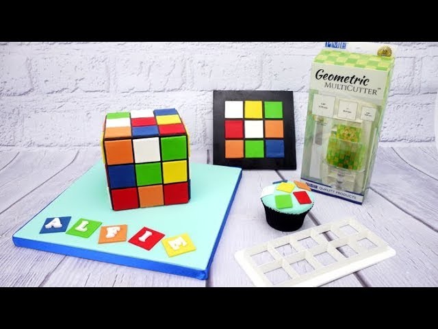 How To Use The PME Square Geometric Multicutters Set To Decorate A Rubik's Cube Cake