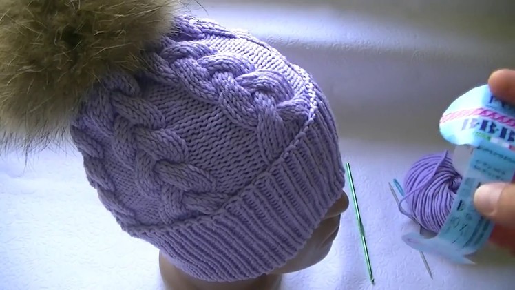 Knitting a hat with a pattern - a braid of 12 stitches