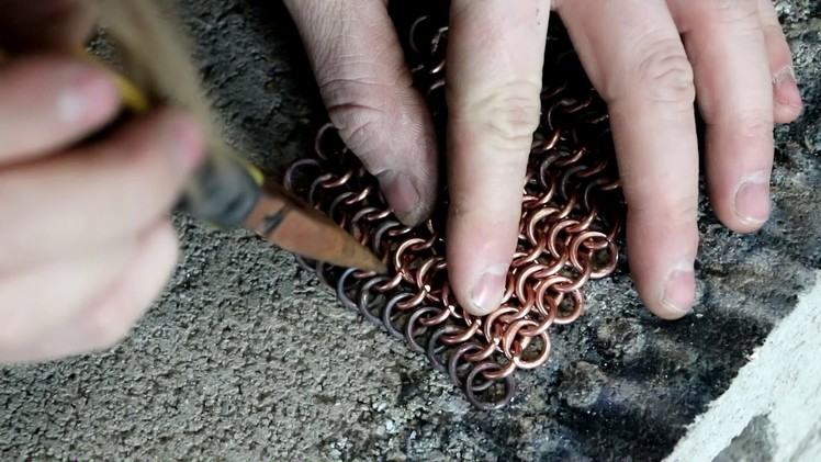 Knitting copper chain mail