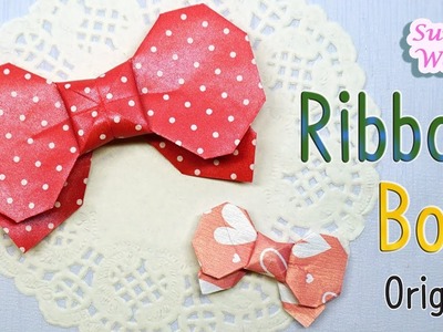 Origami - Bow, Ribbon (How to make a paper bow)
