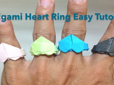 Origami Heart Ring -  how to make paper origami  -  paper crafts origami videos easy - paper folding