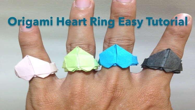 Origami Heart Ring -  how to make paper origami  -  paper crafts origami videos easy - paper folding