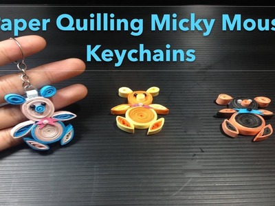 Quilling Paper Keychain - how to make Quilling Mickey Mouse - paper quilling designs tutorial