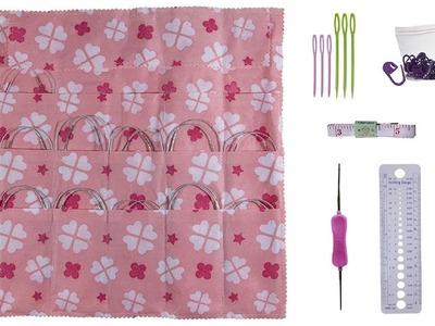 Set Of 11 Metal Circular Knitting Needles+Organizer+30  Freebies, Lilu's Handmade Corner Video # 214