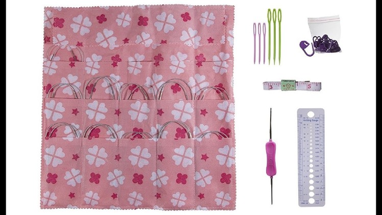 Set Of 11 Metal Circular Knitting Needles+Organizer+30  Freebies, Lilu's Handmade Corner Video # 214