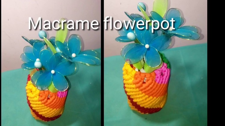 Simple Macrame Flower pot. how to make macrame flower pot