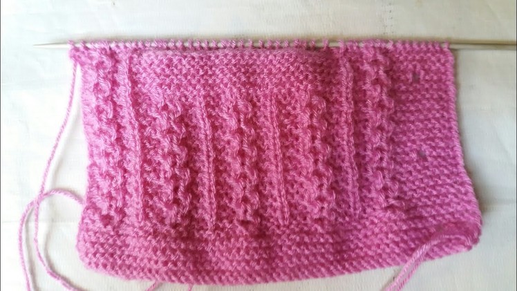 Single colour jacket knitting design - part - 3( pocket knitting )