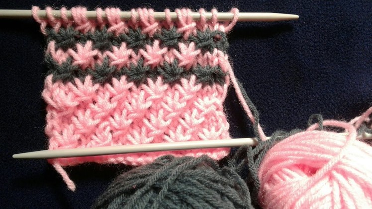 Star stitch knitting pattern in hindi. easy sweater design.  design no 36
