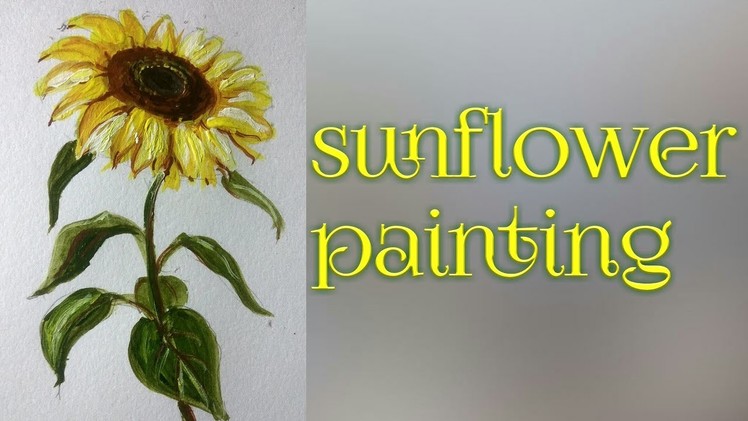 Sunflower painting| how to draw and paint sunflower in acrylic