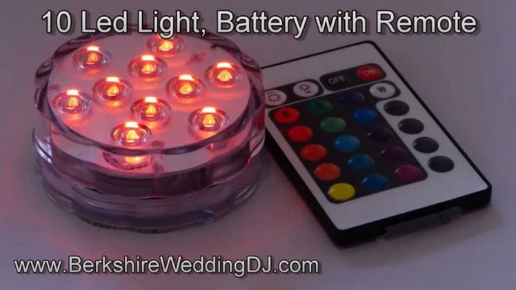 10 LED Submersible Battery Powered Light with Remote