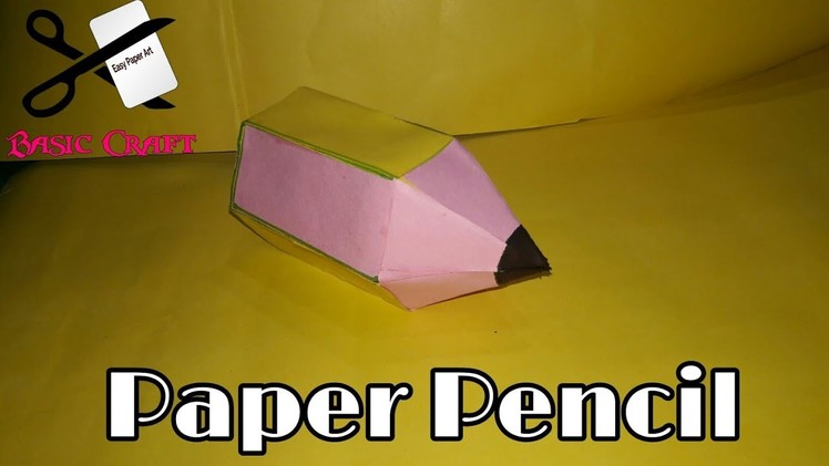 Basic Craft For Kids : DIY-How To Make A Paper Pencil ||  कागज़ की पेंसिल कैसे बनायें
