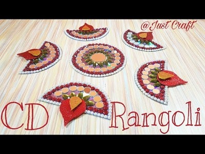 DIY Diya Rangoli | CD Rangoli | Just Craft