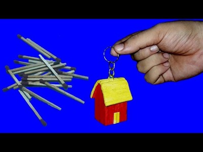 DIY Match Stick Mini House Key Ring | Matchstick Craft | Make A Handmade Keychain Like A Pro At Home