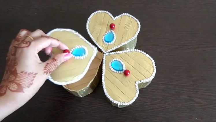 DIY | Popsicle Craft | Dry Fruit Box with Ice cream stick for Diwali | Jewellery box | Storage box