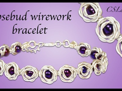 DIY rosebud wirework bracelet