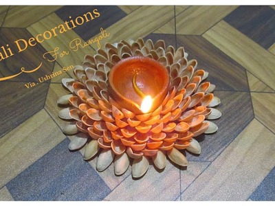 Diya Decoration Craft for Diwali and Rangoli