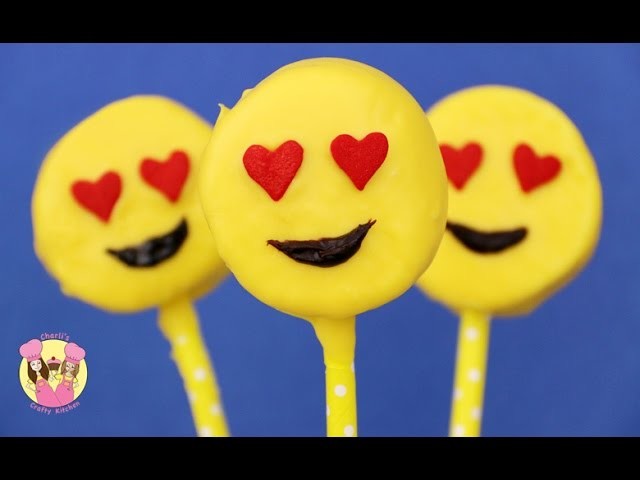 EMOJI MARSHMALLOW POPS  - Valentine's Emoticon heart eyes  - Baking with Charli's Crafty Kitchen