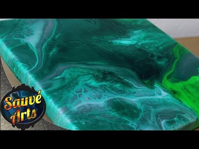Fluid Acrylic Painting -  FIVE flip cups with METALLIC paint