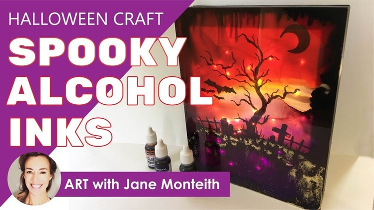 Halloween DIY Alcohol Ink Craft with Plexiglass and String Lights!